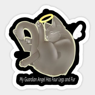 Guardian Angel Black Cat Sticker